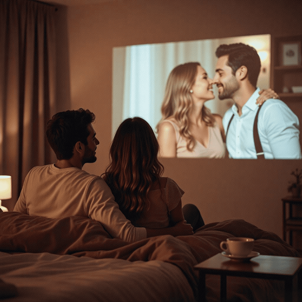 Nighttime Movie Moments with Voplls projector
