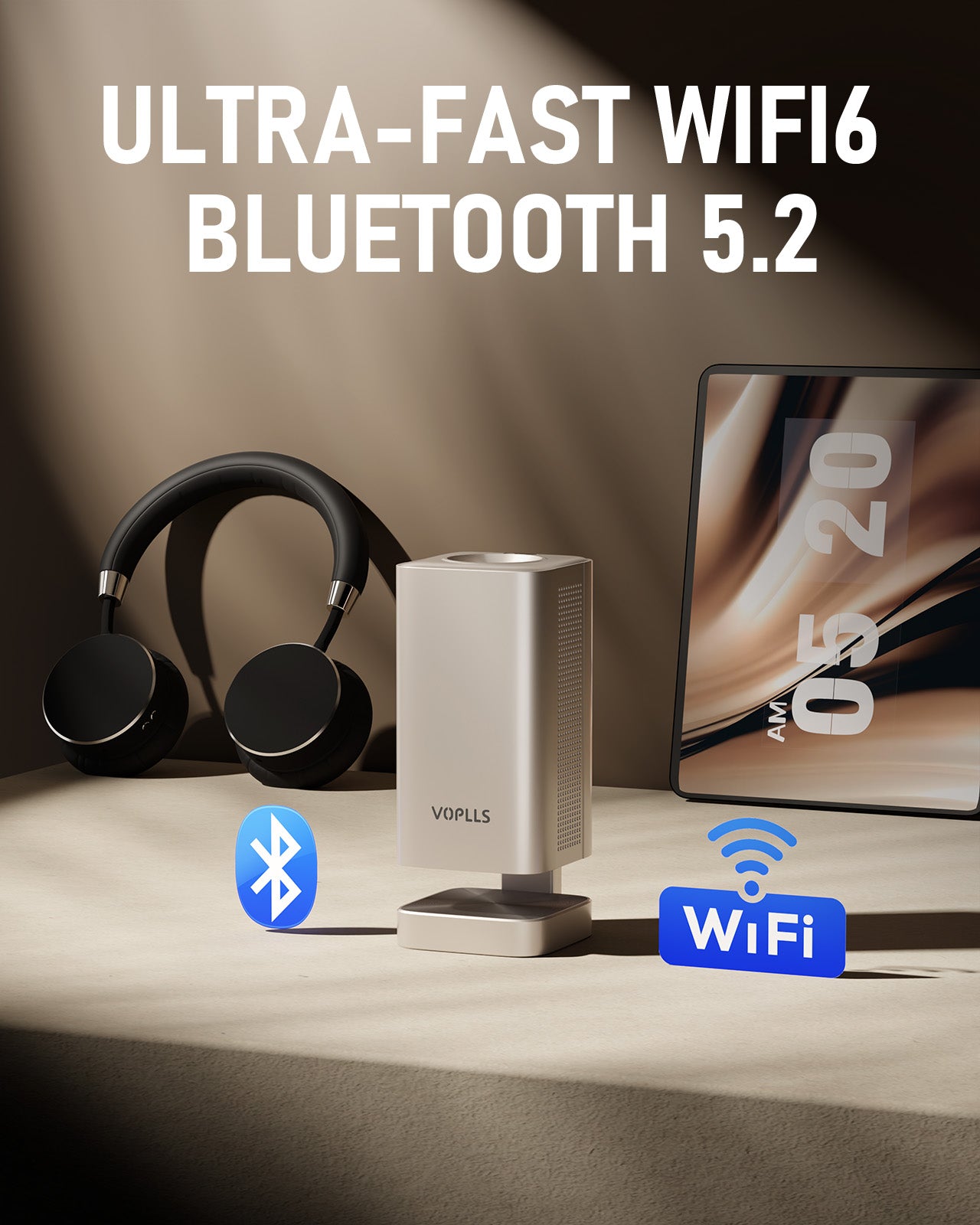 [Netflix Officially & 3D Dolby Audio] Smart Mini Portable Projector 4K with TOF Auto Focus & Keystone,1000 ANSI Projector for Bedroom,VOPLLS Full HD 1080P WiFi Bluetooth Home Movie Outdoor Projectors