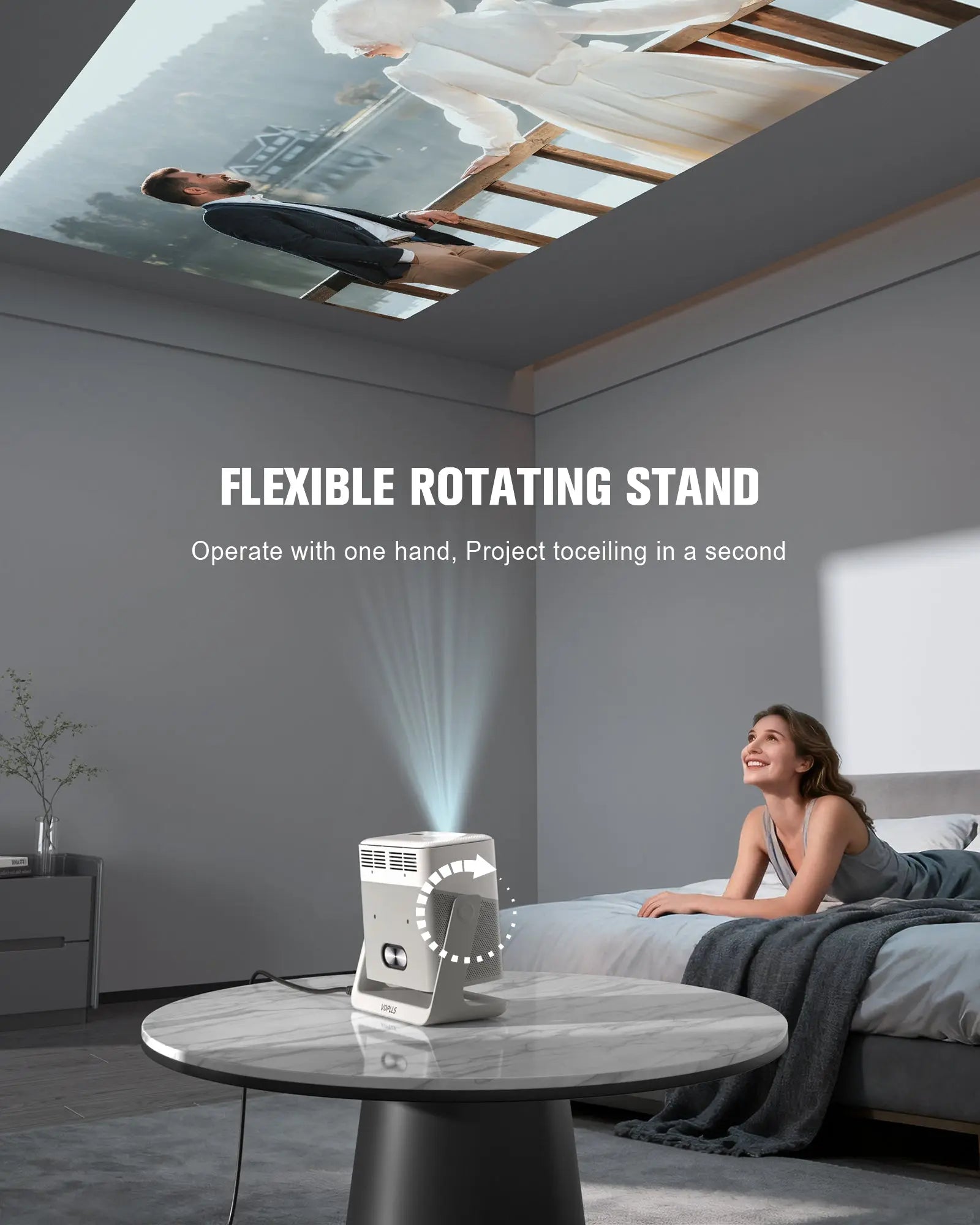 Voplls G7 Google TV Projector | 1080P Full HD, Wi-Fi 6, Dolby
