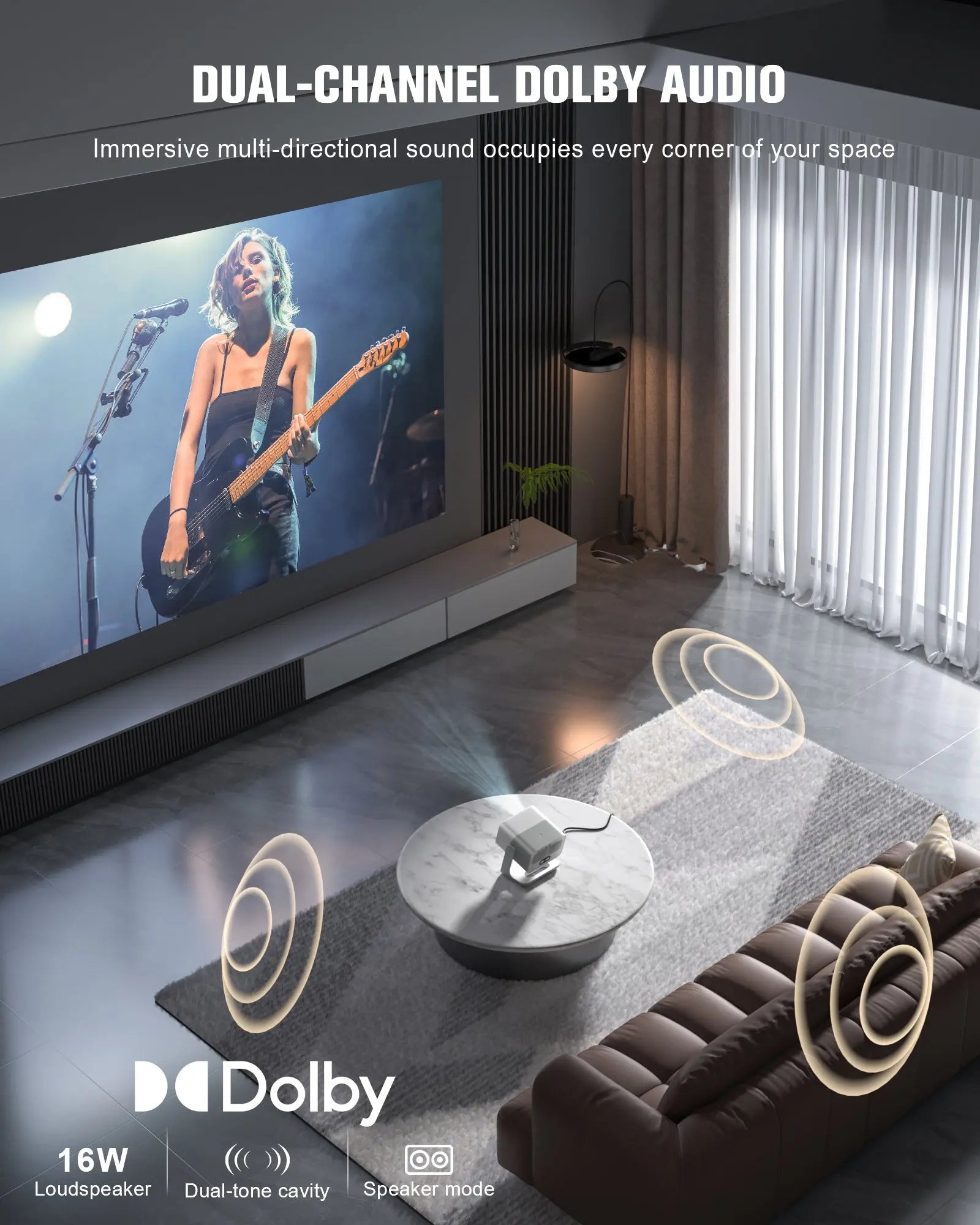 Voplls G7 Google TV Projector | 1080P Full HD, Wi-Fi 6, Dolby